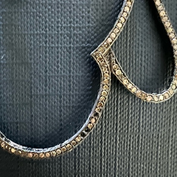 Natural Pave Diamond Large OHM Charm with Removable Diamond Bail - Picture 5 of 7